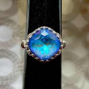 Sterling Silver blue stone ring